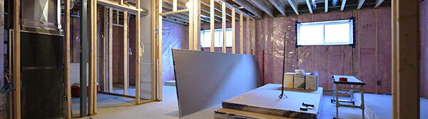 basement contractors have completed framing